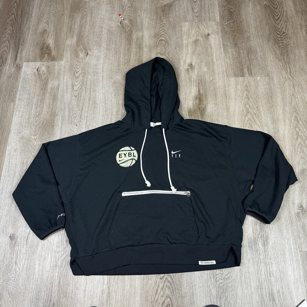 Nike Standard Issue EYBL Fly Dri-FIT Black Pullover Hoodie Womens Top XL